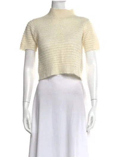 Pre-owned Rachel Comey Alpaca Mock Neck Sweater In White