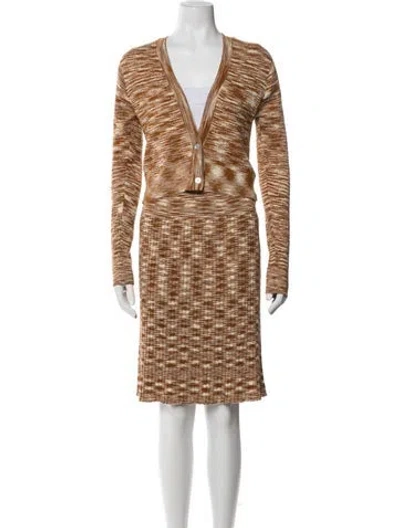 Pre-owned Rachel Comey Alpaca Patterned Skirt Set In Brown