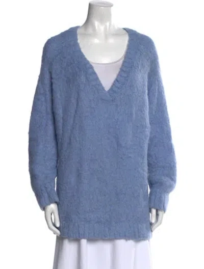 Pre-owned Rachel Comey Alpaca Striped Sweater In Blue