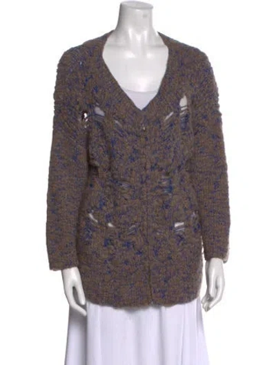 Pre-owned Rachel Comey Alpaca V-neck Sweater In Blue