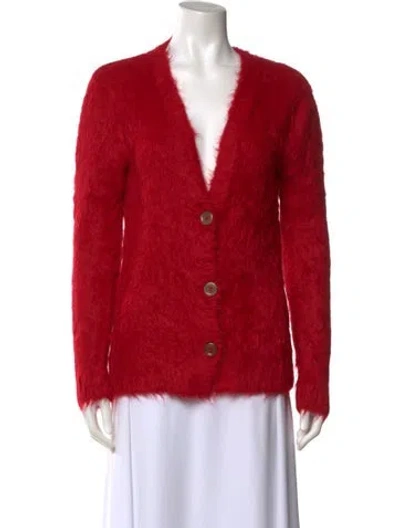 Pre-owned Rachel Comey Alpaca V-neck Sweater In Red