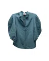Rachel Comey Amplus Puff Sleeve Blouse In Aqua Blue Viscose In Blue