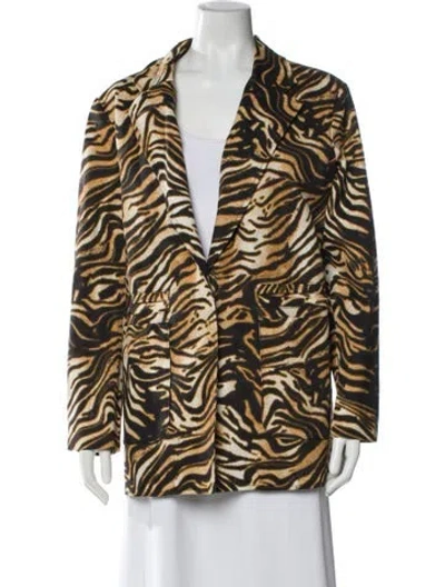 Pre-owned Rachel Comey Animal Print Blazer In Black