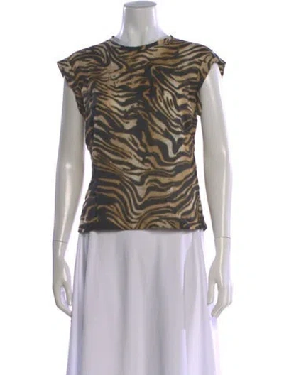 Pre-owned Rachel Comey Animal Print Crew Neck T-shirt In Multi