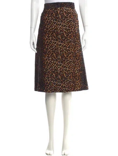 Pre-owned Rachel Comey Animal Print Knee-length Skirt In Neutral