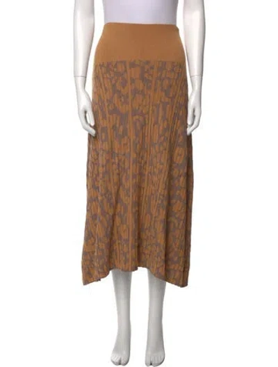 Pre-owned Rachel Comey Animal Print Midi Length Skirt In Brown