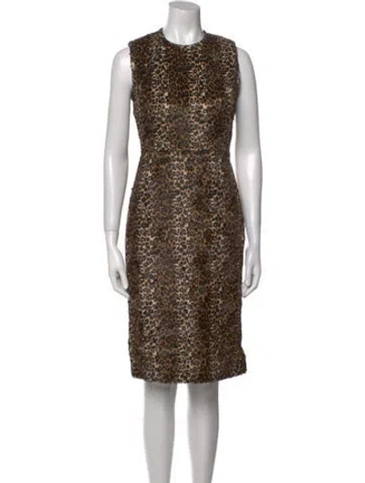 Pre-owned Rachel Comey Animal Print Mini Dress In Brown