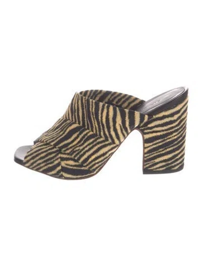Pre-owned Rachel Comey Animal Print Slides In Yellow
