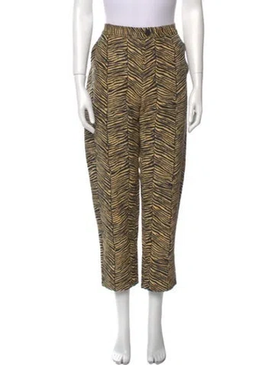 Pre-owned Rachel Comey Animal Print Straight Leg Pants In Neutral