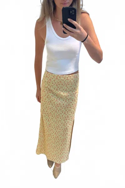 Rachel Comey Arra Skirt In Yellow Floral In Animal Print