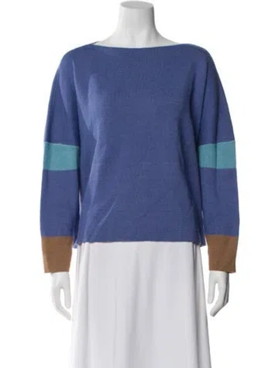 Pre-owned Rachel Comey Baby Alpaca Bateau Neckline Sweater In Blue