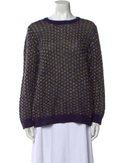 Pre-owned Rachel Comey Baby Alpaca Crew Neck Sweater In Blue