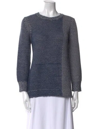Pre-owned Rachel Comey Baby Alpaca Crew Neck Sweater In Blue