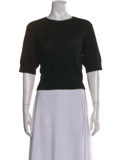 Pre-owned Rachel Comey Baby Alpaca Crew Neck Top In Black