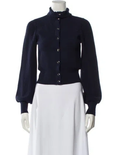 Pre-owned Rachel Comey Baby Alpaca Mock Neck Sweater In Blue