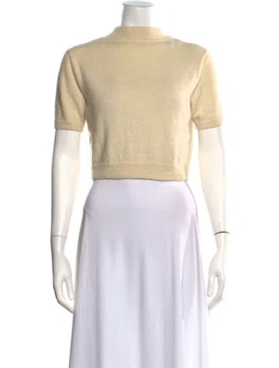 Pre-owned Rachel Comey Baby Alpaca Mock Neck Top In Neutral