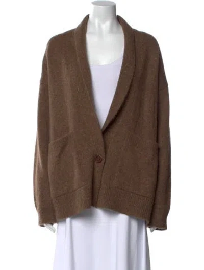 Pre-owned Rachel Comey Baby Alpaca Open Front Sweater In Brown