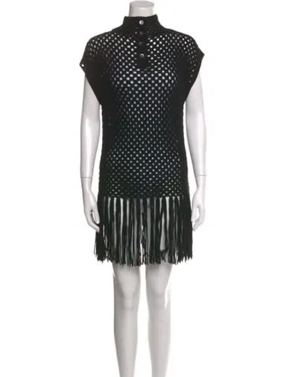 Pre-owned Rachel Comey Baby Alpaca Printed Sweater In Black