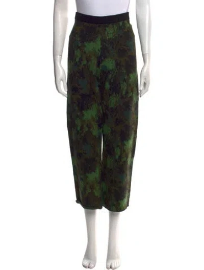 Pre-owned Rachel Comey Baby Alpaca Wide Leg Pants In Green