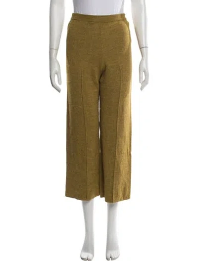 Pre-owned Rachel Comey Baby Alpaca Wide Leg Pants In Green