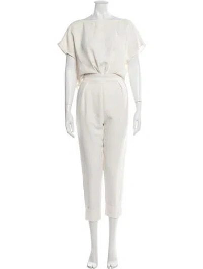 Pre-owned Rachel Comey Bateau Neckline Jumpsuit In Neutral
