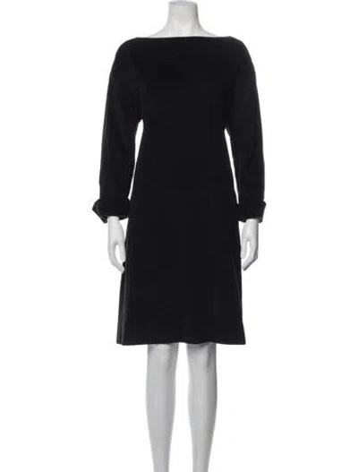 Pre-owned Rachel Comey Bateau Neckline Knee-length Dress In Black