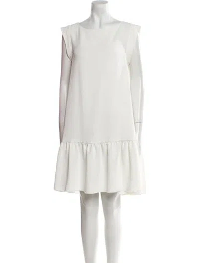 Pre-owned Rachel Comey Bateau Neckline Knee-length Dress In White