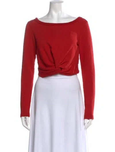 Pre-owned Rachel Comey Bateau Neckline Long Sleeve Top In Red