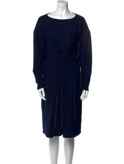Pre-owned Rachel Comey Bateau Neckline Midi Length Dress In Blue