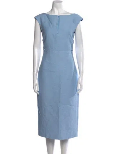Pre-owned Rachel Comey Bateau Neckline Midi Length Dress W/ Tags In Blue
