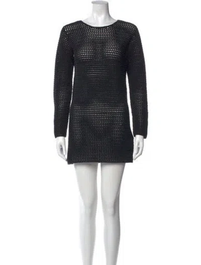 Pre-owned Rachel Comey Bateau Neckline Mini Dress In Black