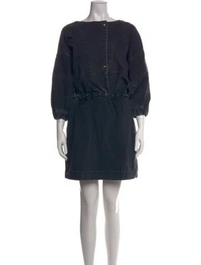 Pre-owned Rachel Comey Bateau Neckline Mini Dress In Black