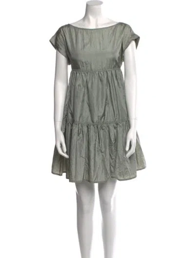 Pre-owned Rachel Comey Bateau Neckline Mini Dress In Green