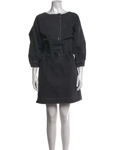 Pre-owned Rachel Comey Bateau Neckline Mini Dress In Grey