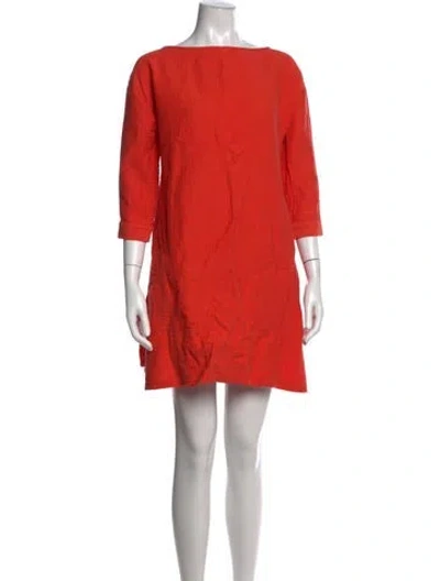 Pre-owned Rachel Comey Bateau Neckline Mini Dress In Orange