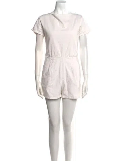 Pre-owned Rachel Comey Bateau Neckline Romper In Gray