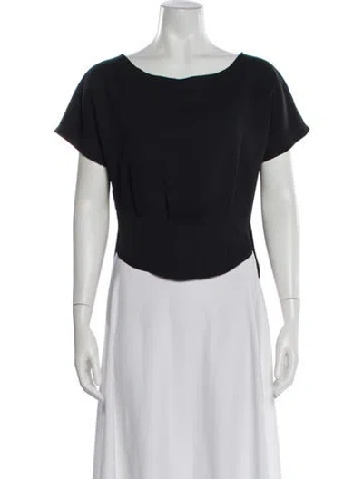 Pre-owned Rachel Comey Bateau Neckline Short Sleeve Top In Blue