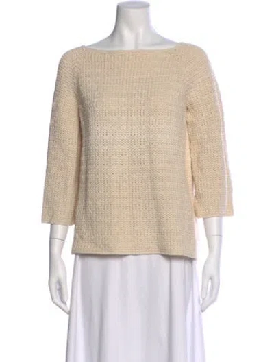 Pre-owned Rachel Comey Bateau Neckline Sweater In Neutral