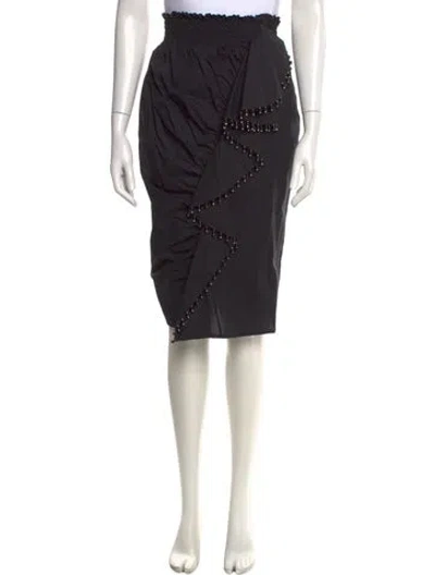 Pre-owned Rachel Comey Beaded Accents Midi Length Skirt W/ Tags In Black