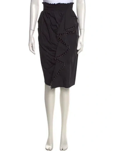 Pre-owned Rachel Comey Beaded Accents Midi Length Skirt W/ Tags In Black