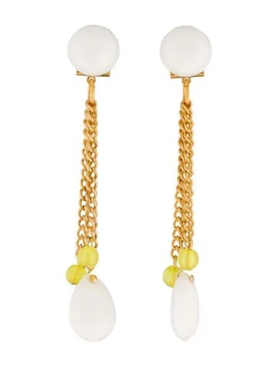 Pre-owned Rachel Comey Bootes Drop Earrings In Green/white