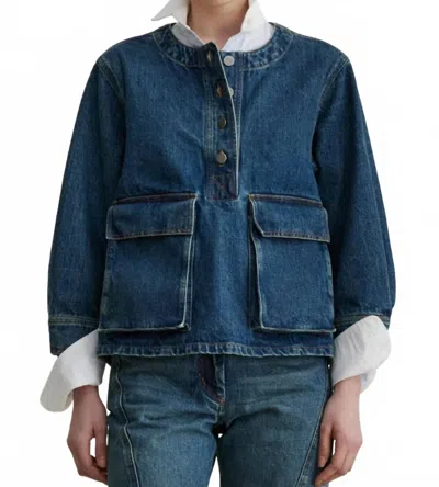 Rachel Comey Cai Denim Top In Aged Indigo In Multi