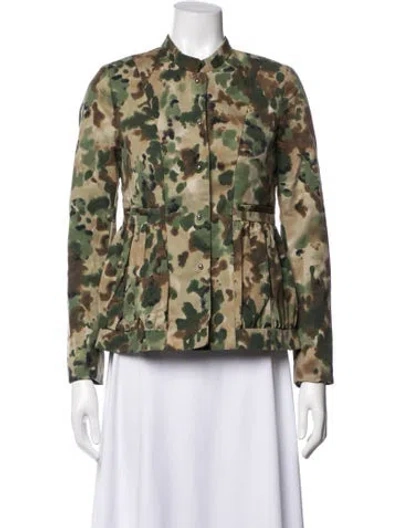 Pre-owned Rachel Comey Camouflage Print Jacket In Green