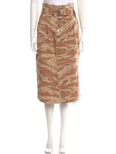 Pre-owned Rachel Comey Camouflage Print Midi Length Skirt In Brown