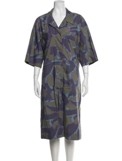 Pre-owned Rachel Comey Camouflage Print V-neck Jumpsuit In Purple