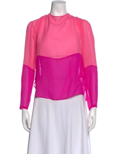 Pre-owned Rachel Comey Colorblock Pattern Crew Neck Blouse In Multi