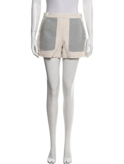 Pre-owned Rachel Comey Colorblock Pattern Mini Shorts In Neutral