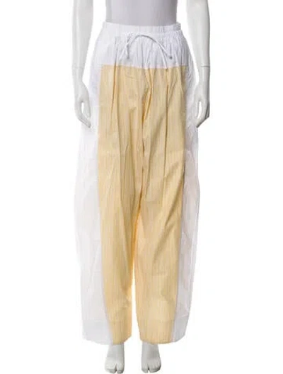 Pre-owned Rachel Comey Colorblock Pattern Wide Leg Pants In Yellow
