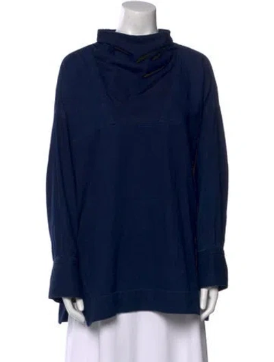 Pre-owned Rachel Comey Cowl Neck Long Sleeve Sweatshirt In Blue
