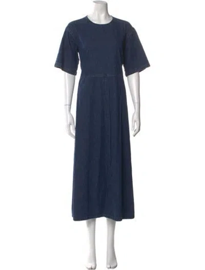 Pre-owned Rachel Comey Crew Neck Long Dress In Blue